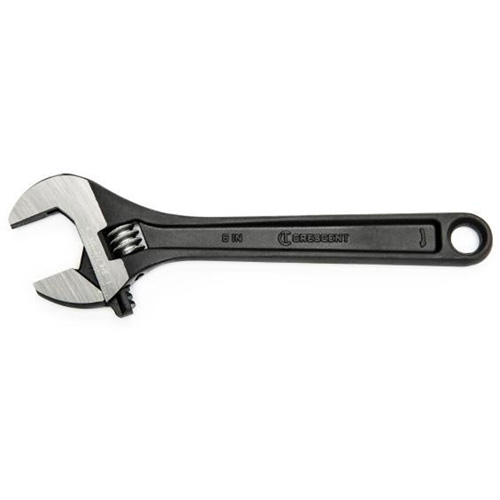 Adjustable Wrench, 8" L, 1-1/8" Max Width, Black Oxide Moffatt Supply & Specialties