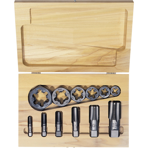 Hexagon Re-threading Tap & Die Set, 12 Pieces Moffatt Supply & Specialties