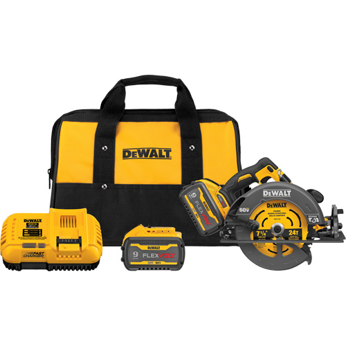 Ensemble scie circulaire sans fil Flexvolt Max** avec frein &eacute;lectrique, 7-1/4", 60 V Moffatt Supply & Specialties