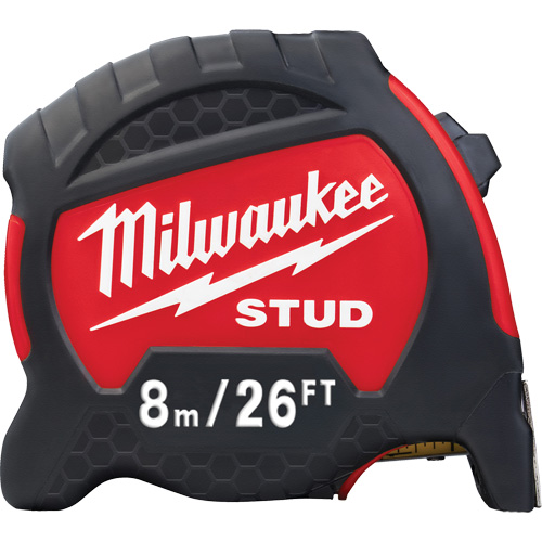 Stud Tape Measure, 1-5/16"/33 mm x 26'/8 m, Imperial & Metric Graduations Moffatt Supply & Specialties