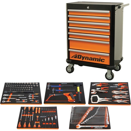 Auto Mechanic Set with Rolling Cabinet, 125 Pieces Moffatt Supply & Specialties
