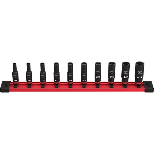 Jeu de douilles SAE &agrave; 6 pans Shockwave Impact Duty, 14 Mcx, Chocs, Prise de 1/4", Profond Moffatt Supply & Specialties