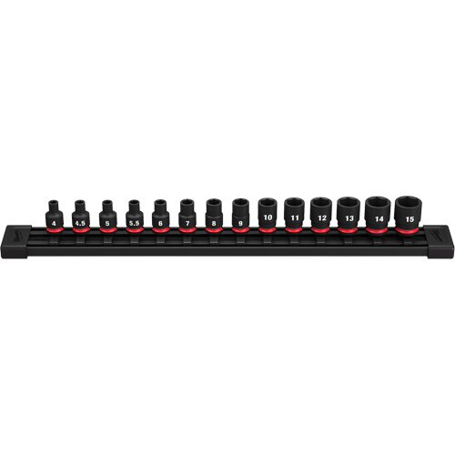 Jeu de douilles m&eacute;triques &agrave; 6 pans Shockwave Impact Duty, 14 Mcx, Chocs, Prise de 1/4" Moffatt Supply & Specialties
