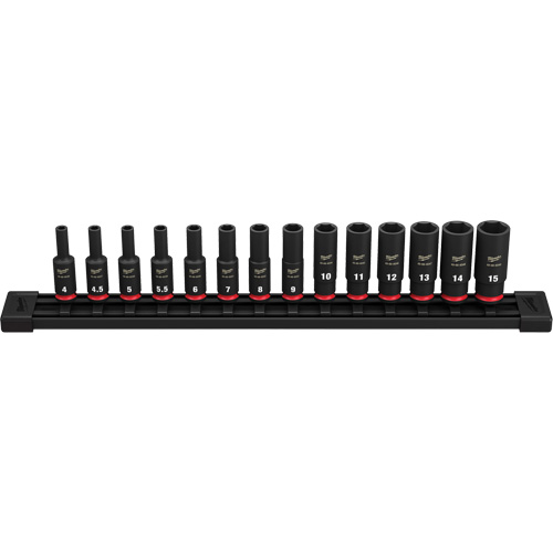 Jeu de douilles m&eacute;triques &agrave; 6 pans Shockwave Impact Duty, 14 Mcx, Chocs, Prise de 1/4", Profond Moffatt Supply & Specialties