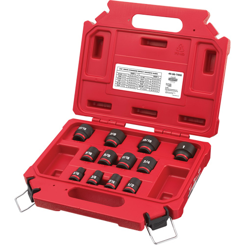 Jeu de douilles SAE &agrave; 6 pans Shockwave Impact Duty, 12 Mcx, Chocs, Prise de 3/8" Moffatt Supply & Specialties