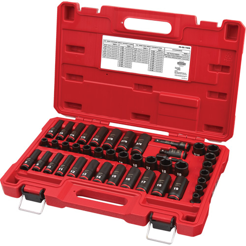 Shockwave Impact Duty SAE & Metric 6 Point Socket Set, 43 Pcs, Impact, 3/8" Drive Size, Deep Moffatt Supply & Specialties