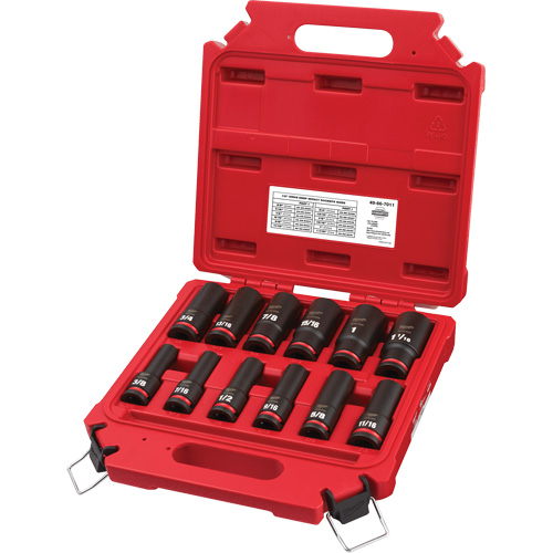 Shockwave Impact Duty SAE 6 Point Socket Set, 12 Pcs, Impact, 1/2" Drive Size, Deep Moffatt Supply & Specialties