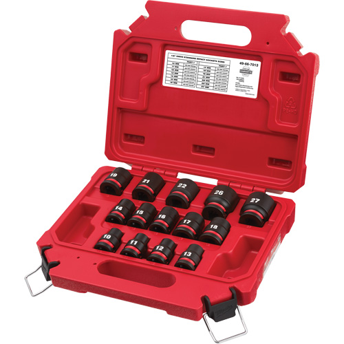 Shockwave Impact Duty Metric 6 Point Socket Set, 14 Pcs, Impact, 1/2" Drive Size Moffatt Supply & Specialties