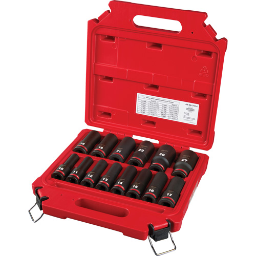Jeu de douilles m&eacute;triques &agrave; 6 pans Shockwave Impact Duty, 14 Mcx, Chocs, Prise de 1/2", Profond Moffatt Supply & Specialties