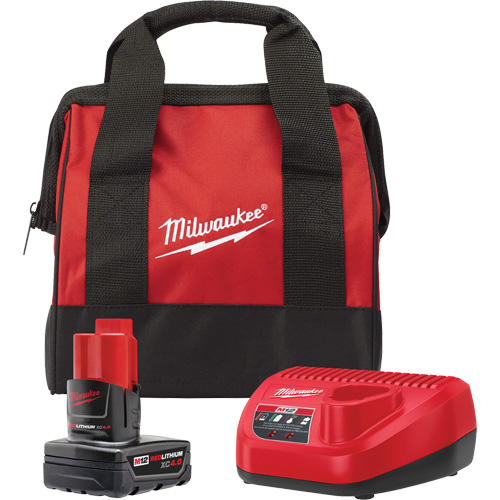 M12 Battery Pack & Charger Starter Kit, Lithium-Ion, 12 V, 4 A Moffatt Supply & Specialties