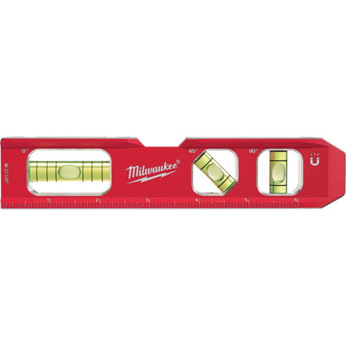 Compact Billet Torpedo Level, 3 Vials, Magnetic Moffatt Supply & Specialties
