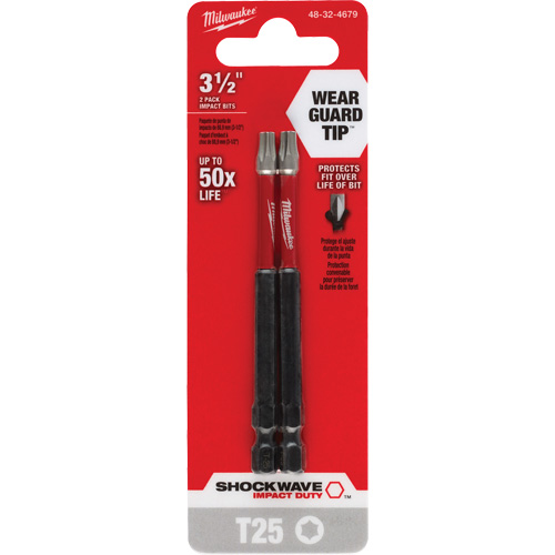 Embout de tournevis Shockwave Impact Duty, Torx, Embout T-25, Prise 1/4", Longueur 3-1/2" Moffatt Supply & Specialties