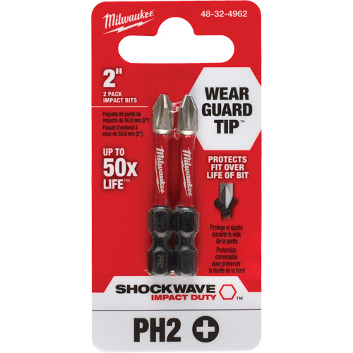 Embout de tournevis Shockwave Impact Duty, Phillips, #2, Prise 1/4" Moffatt Supply & Specialties