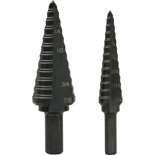 Step Bit Set, 1/8"/3/16" - 1/2"/7/8"  Moffatt Supply & Specialties