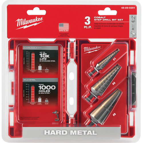 Step Drill Bit Set, 3 Pieces, High Speed Cobalt Moffatt Supply & Specialties