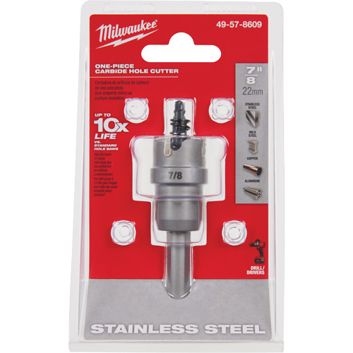 One-Piece Carbide Hole Cutters, 7/8", 3/16" Depth of Cut Moffatt Supply & Specialties