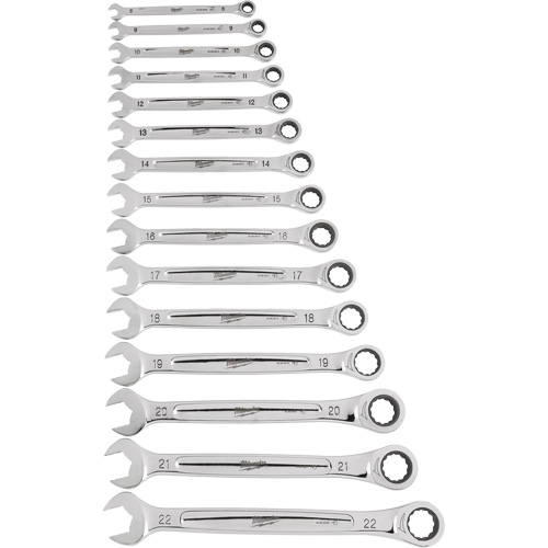 Ratcheting Wrench Set, Combination, 15 Pieces, Metric Moffatt Supply & Specialties