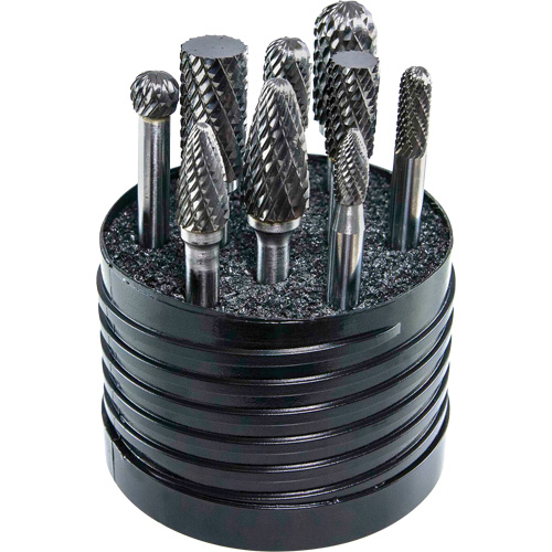 Drillco&reg; Magnum SET 1 Solid Carbide Double Cut Burr Set, 8 Pieces Moffatt Supply & Specialties