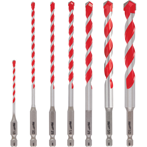 Large Shockwave Hammer Drill Bit Kit, 7 Pieces, Carbide Moffatt Supply & Specialties