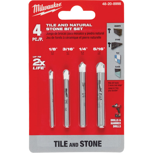 Natural Stone Bit Set, 4 Pieces, Carbide Moffatt Supply & Specialties
