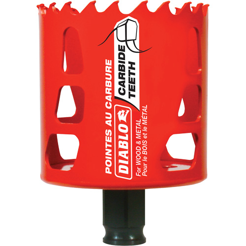 Scie cloche pour bois et m&eacute;tal, 2-9/16", Profondeur de la coupe 2-3/8", Carbure Moffatt Supply & Specialties