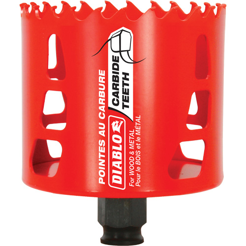 Scie cloche pour bois et m&eacute;tal, 3-1/8", Profondeur de la coupe 2-3/8", Carbure Moffatt Supply & Specialties