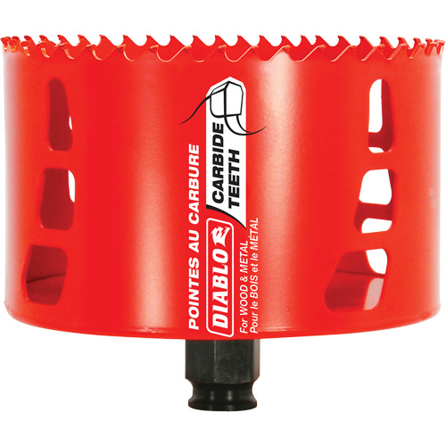 Scie cloche pour bois et m&eacute;tal, 4-1/4", Profondeur de la coupe 2-3/8", Carbure Moffatt Supply & Specialties