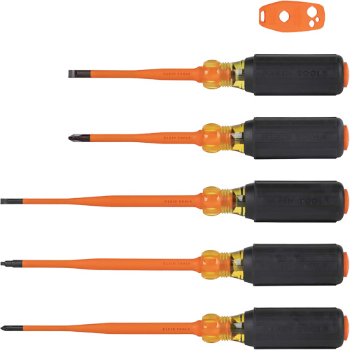 Slim-Tip Insulated Screwdriver Set, 1000 V, 6 Pcs Moffatt Supply & Specialties