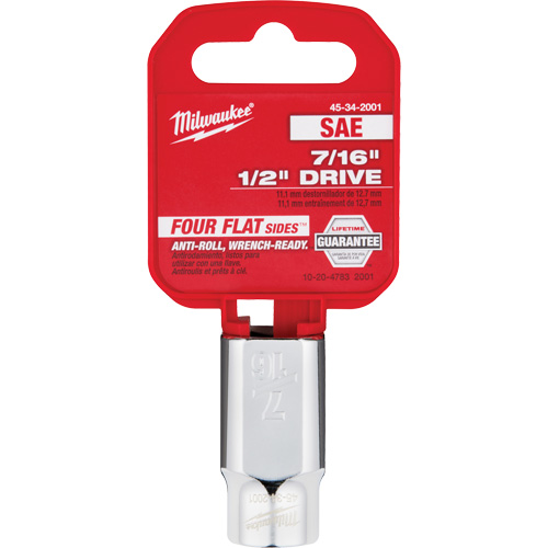 SAE Socket with Four Flat Sides, 7/16", 1/2" Drive, 6 Points Moffatt Supply & Specialties