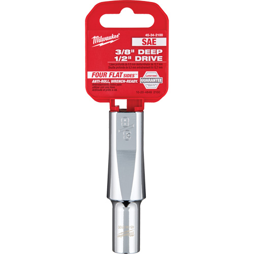 SAE Socket with Four Flat Sides, 3/8", 1/2" Drive, 6 Points, Deep Moffatt Supply & Specialties