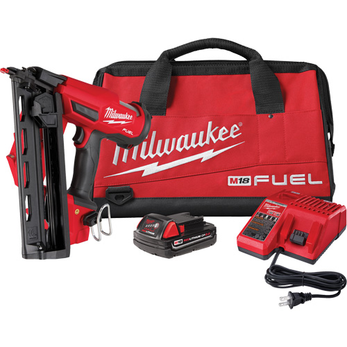M18 Fuel 16 Gauge Angled Finish Nailer Kit, 18 V, Lithium-Ion Moffatt Supply & Specialties