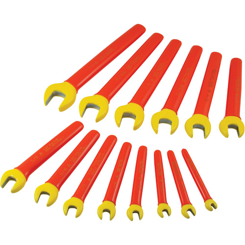 Insulated SAE Open End Wrench Set, 1000 V, 14 Pcs Moffatt Supply & Specialties