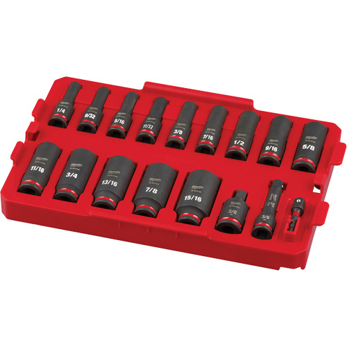 Jeu de douilles profondes 3/8" Shockwave Impact Duty Packout, 17 Mcx, Chocs, Prise de 3/8", Profond Moffatt Supply & Specialties