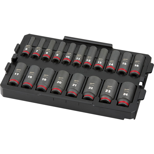 Jeu de douilles profondes 3/8" Shockwave Impact Duty Packout, 19 Mcx, Chocs, Prise de 3/8", Profond Moffatt Supply & Specialties