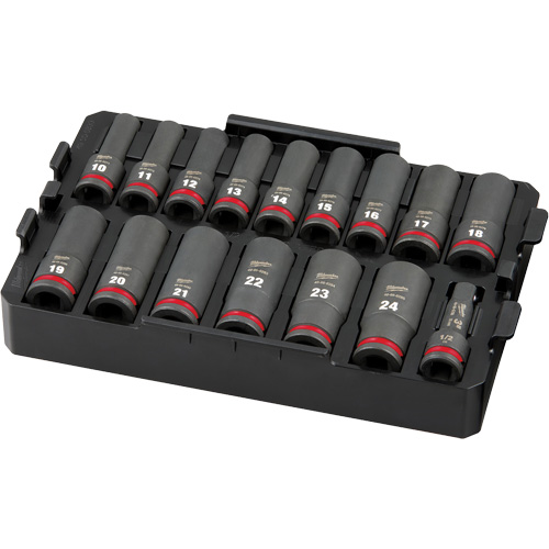 Jeu de douilles profondes 3/8" Shockwave Impact Duty Packout, 16 Mcx, Chocs, Prise de 1/2", Profond Moffatt Supply & Specialties