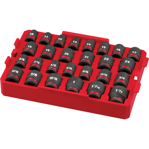 Jeu de douilles profondes 3/8" Shockwave Impact Duty Packout, 27 Mcx, Chocs, Prise de 1/2" Moffatt Supply & Specialties