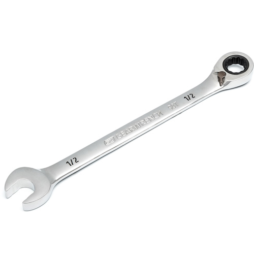 90-Tooth Reversible Ratcheting Wrench, 12 Point, 1/2", Chrome/Polished Finish Moffatt Supply & Specialties