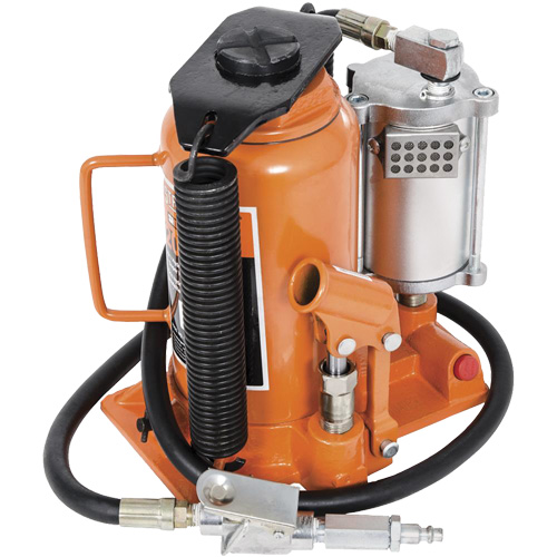 Super Heavy-Duty Bottle Jack, 20 Ton(s), Air Hydraulic, 20" Raised Height Moffatt Supply & Specialties