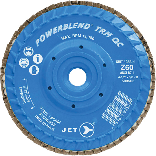 Disque &agrave; feuillets PowerBlend TRM QC ajustable, 4-1/2" x 5/8"-11, Type 27, Grain Z60, Alumine de zirconium Moffatt Supply & Specialties