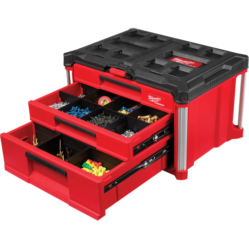Boîte &agrave; outils avec 3 tiroirs PackOut, 16-3/10" x 22-1/5" x 14-3/10", Rouge Moffatt Supply & Specialties