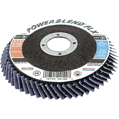 Disques &agrave; lamelles haute performance PowerBlend FLX, 4-1/2" x Type 27, Grain Z120, Zirconium Moffatt Supply & Specialties