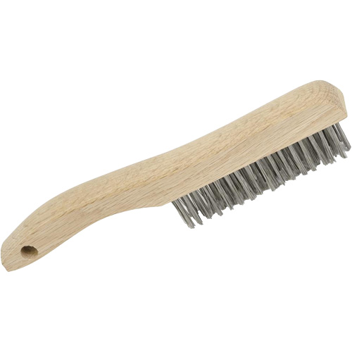 4SHSS Brosse &agrave; r&eacute;curer manuelle, Acier inoxydable, 4 x 16 rangs de fils, Longueur 10" Moffatt Supply & Specialties
