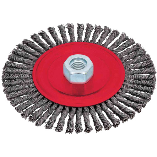 Stringer Bead Brushes for Angle Grinders, 6" Dia., 0.02" Fill, 5/8"-11 Arbor, Steel Moffatt Supply & Specialties