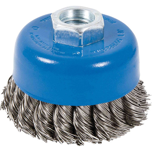 CK3201-SST Brosse boisseau &agrave; fils nou&eacute;s torsad&eacute;s en acier inoxydable, 3" dia. x 5/8"-11 arbre Moffatt Supply & Specialties