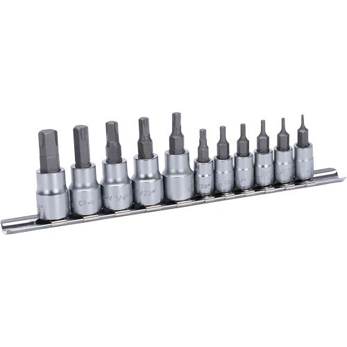 JHBS-11S Hextractor SAE Bit Socket Set, Hex, 1/4"/3/8" Drive, 11 Pcs Moffatt Supply & Specialties
