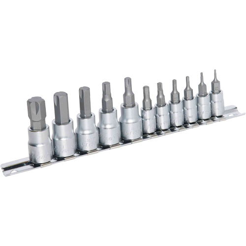 JHBS-11M Hextractor Metric Bit Socket Set, Hex, 1/4"/3/8" Drive, 11 Pcs Moffatt Supply & Specialties