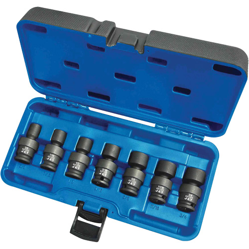 Jeux de douilles universelles, 7 Mcx, Chocs, Prise de 3/8" Moffatt Supply & Specialties