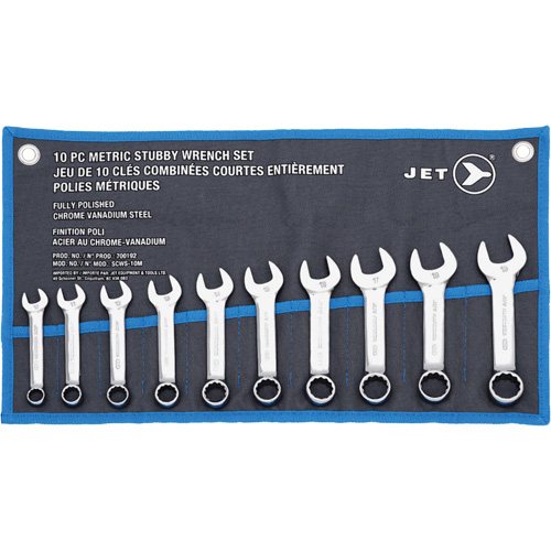 SCWS-10M Stubby Wrench Sets, Combination, 10 Pieces, Metric Moffatt Supply & Specialties