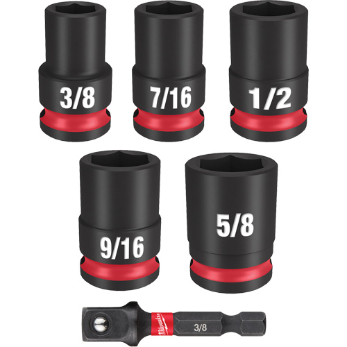 Jeu de douilles SAE &agrave; 6 pans Shockwave Impact Duty, 6 Mcx, Chocs, Prise de 3/8" Moffatt Supply & Specialties