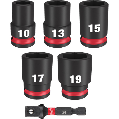 Jeu de douilles m&eacute;triques &agrave; 6 pans Shockwave Impact Duty, 6 Mcx, Chocs, Prise de 3/8" Moffatt Supply & Specialties